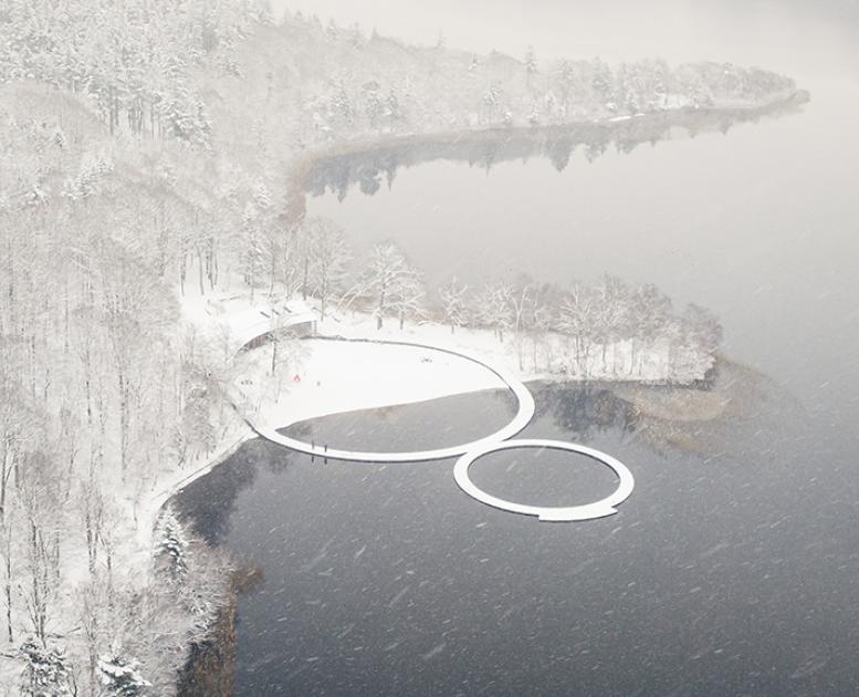 Vinterlandskab Almindsø ved Silkeborg